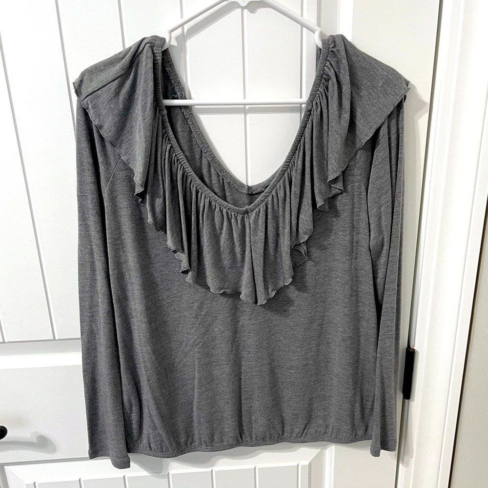 Express grey long sleeve top